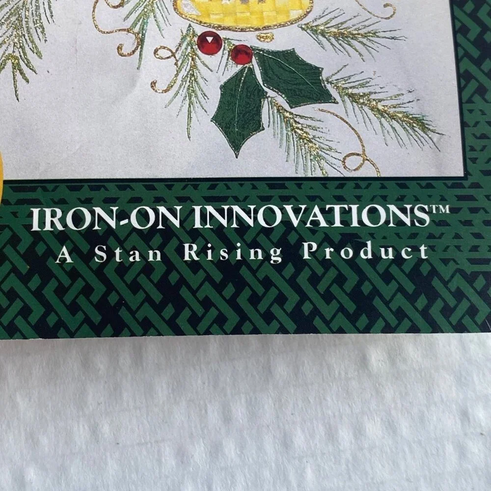 Vtg‎ 1996 Christmas Ornaments Iron-On Innovations Applique Ribbon Weave Wear NEW